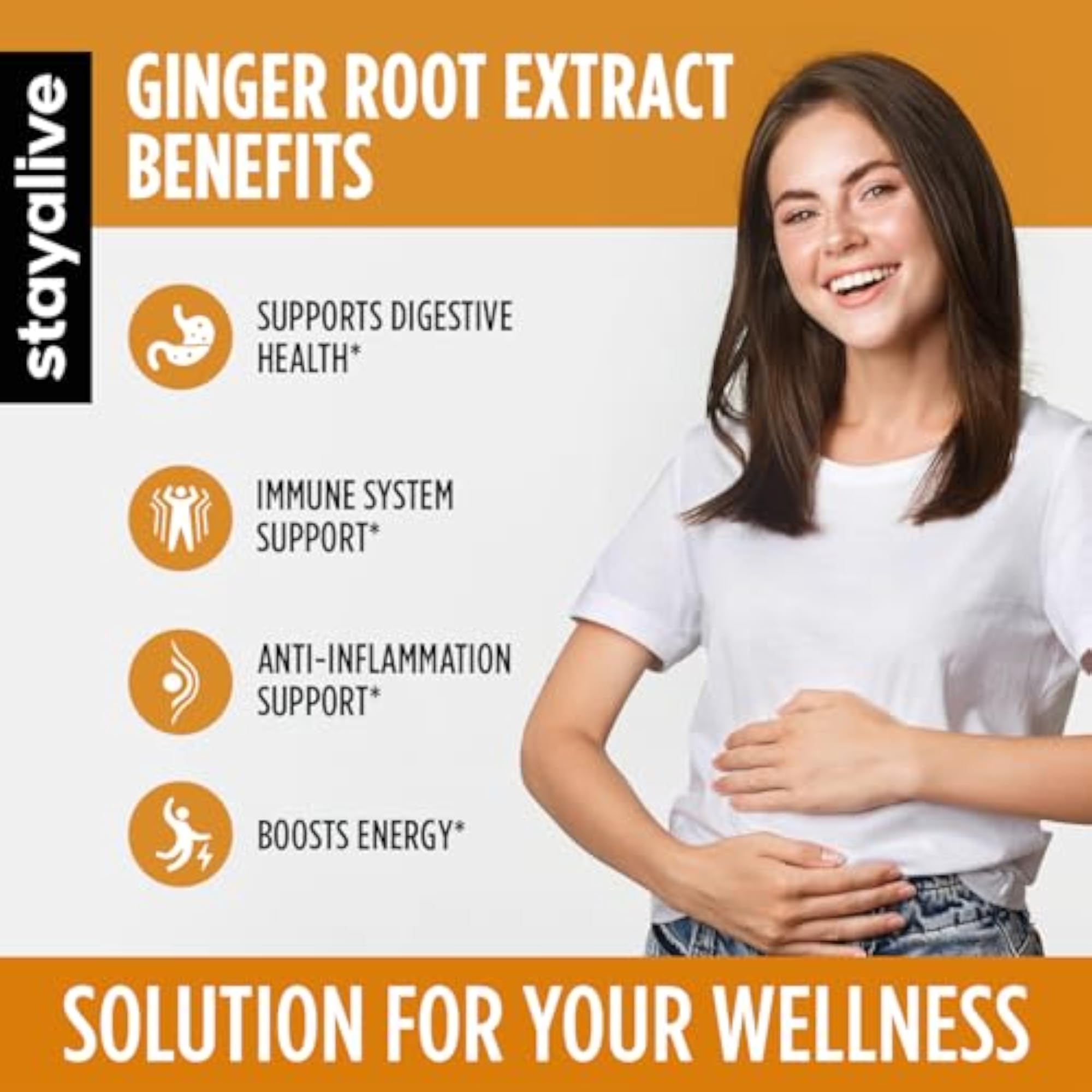 StayAlive Pure Ginger Root Extract Capsules for Immunity
