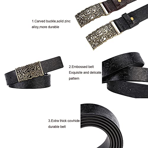 Ladies' Vintage Belt-Genuine Leather,Adjustable Sizing,Timeless Design for Dresses,Skirts,and Jeans, Retro Elegance3