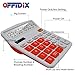 OFFIDIX Office Solar Desktop Calculator and Battery Dual Power Portable Electronic Calculator 12 Digits Large LCD Display Calculator Orange