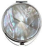 MADDesign Mother of Pearl Compact Mirror Double Sided Folding Magnify Fractal Design