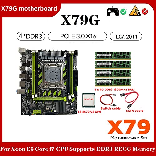 KEALBAUS X79G Moderkort med E5 2670 V2 CPU och DDR3 RAM