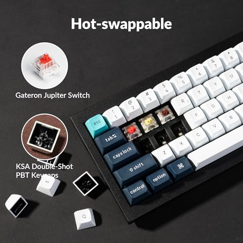 Image of Keychron Q2 Max Wireless Custom Mechanical Gaming Keyboard, QMK /VIA Programmable Knob 2.4 GHz /Bluetooth 5.1 /Wired, 65% Compact RGB Hot-Swap with Gateron Red Switch for Mac Windows Linux - Black