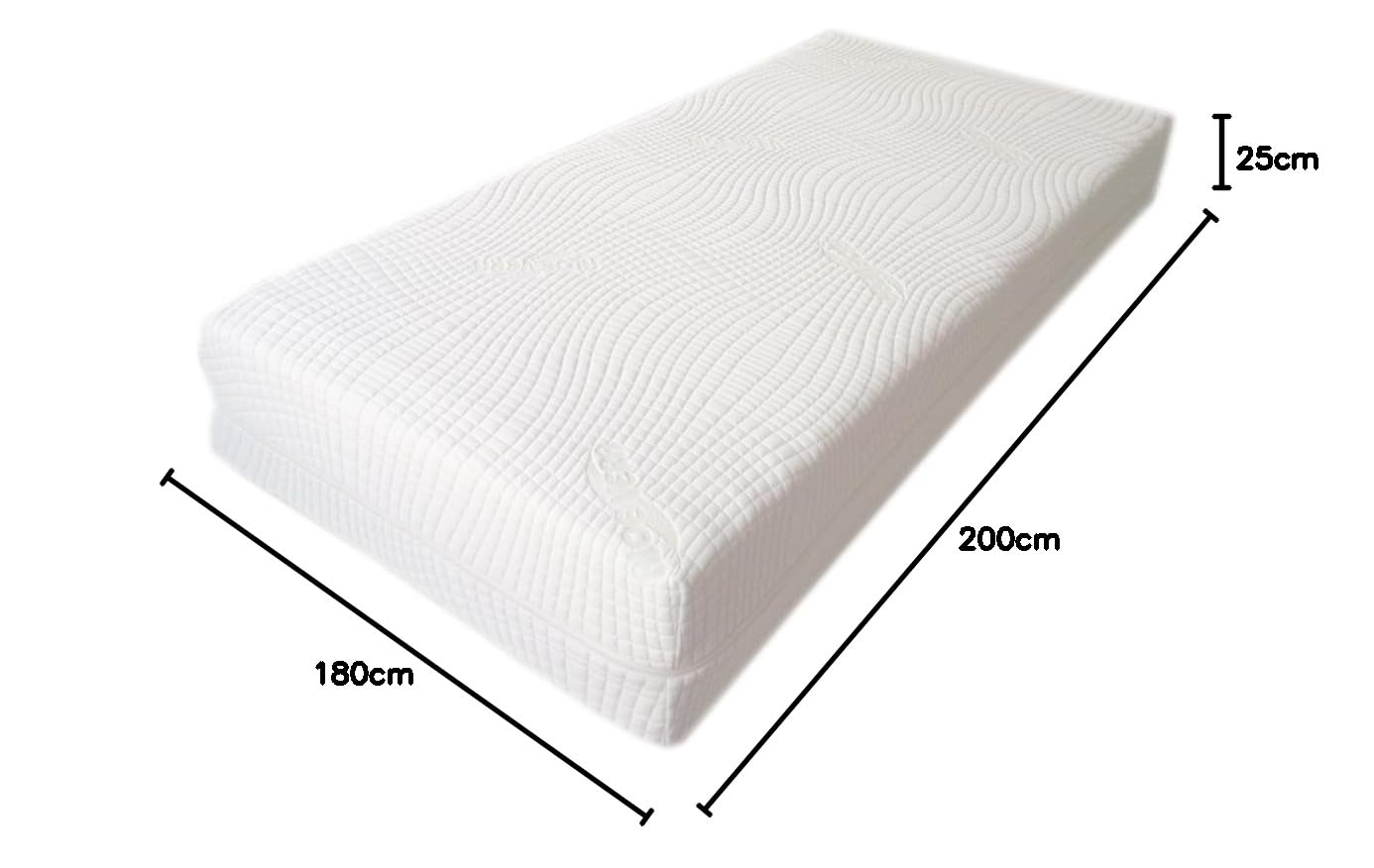 Matelas Hercule,TRÈS Rigide 180x200x25,Densité 45 (H6),Support jusqu'à Environ 250 Kg. Orthopédique.