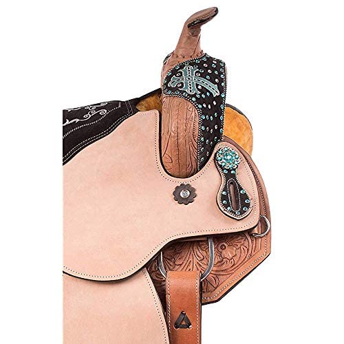 Genuine Leather Western Horse Tack Barrel Gaited Pleasure Trail Saddles with Tack Set/Western-Pferd-Zaumzeug aus echtem Leder mit Sattelset (Size 16)