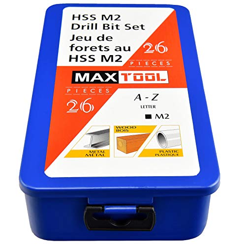 Maxtool 26 Pieces Drill Set 26Pcs/26-Piece Twist Drill Bit Set High Speed Steel M2 Fully Ground Letter A To Z; Jbs02H10R26 #TOP3