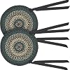 VHC Brands Pine Grove Woven Jute Chair Pad with Ties Set of 2 15 Round