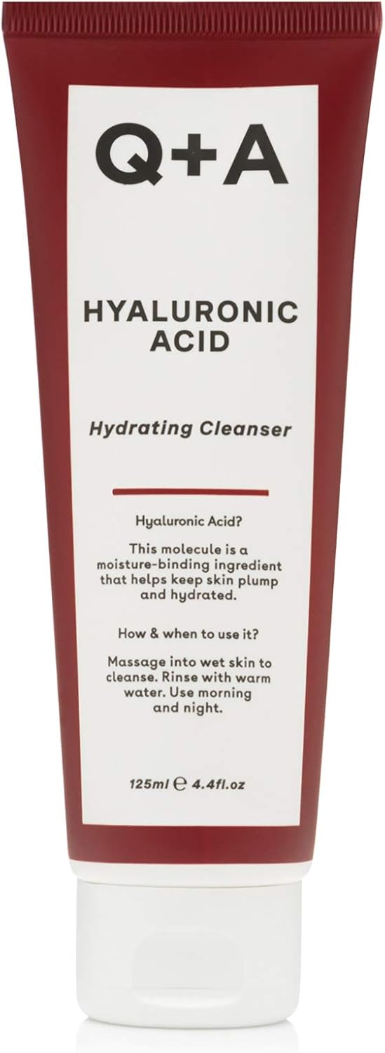 Q+A Hyaluronic Acid Hydrating Cleanser, uses Gentle and Smoothing Cleansing Agents which only Boost your Skin’s Moisturisation (125ml) Q+A Hyaluronic Acid Hydrating Cleanser, uses Gentle and Smoothing Cleansing Agents which only Boost your Skin’s Moisturisation (125ml)