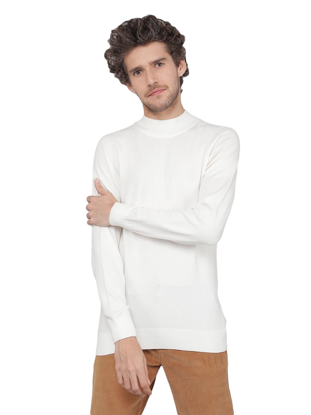 crimsoune club Men's White High Neck Sweater-picture-16