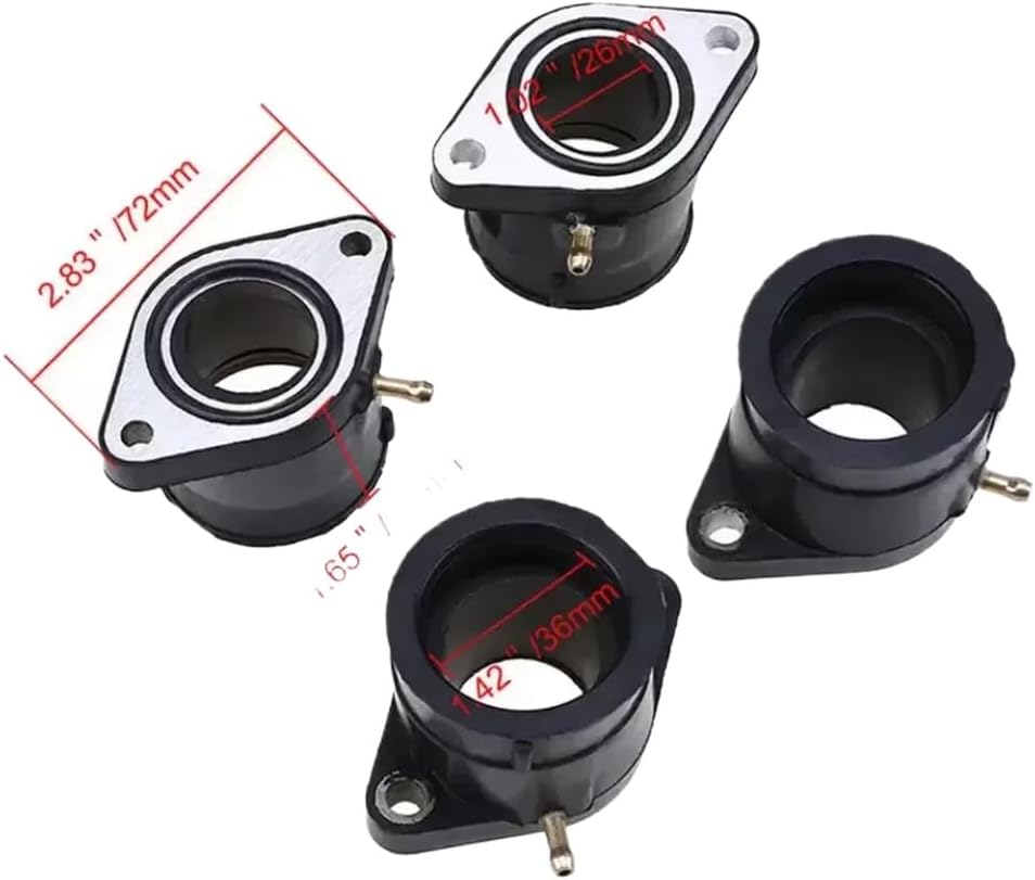 4x Carburetor Intake Boot Connector Adapter Compatible With Automotive Motorcycle Parts XJR400 XJR 400 1993 1994 1995 1996 1997 1998 1999