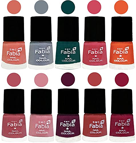 Image of ALL IN ONE (PACK OF 10), Long Lasting Glossy Nail Polish, 6 ml Each, All Vibrant Colours,02051