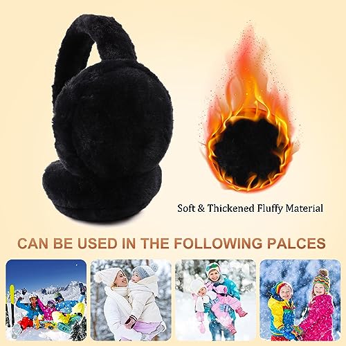 PESAAT Fluffy Ear Muff for Women Plush Earmuffs Kids Winter Earmuffs Girls Boys Cold Weather Ear Warmer3