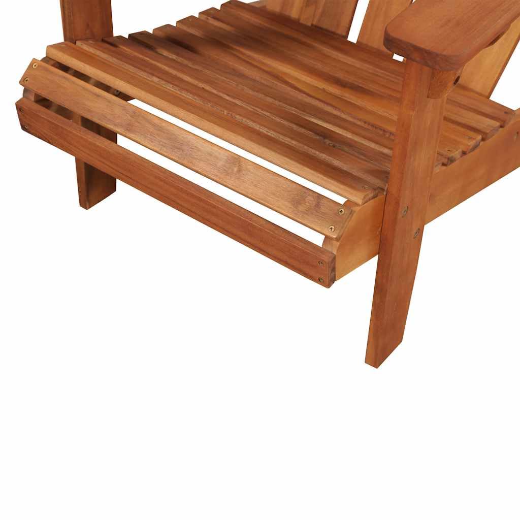 Adirondack fotel ogrodowy z litego drewna akacjowego z podnóżkiem, ergonomiczny i odporny na warunki atmosferyczne, składany, na balkon, taras, do użytku na zewnątrz, łącznie z oparciem i