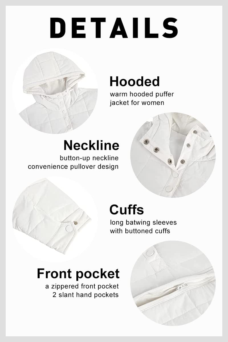 chouyatou Women's Quilted Pullover Puffer Jacket Packable Hooded Oversize Winter Coat Tops - Image 3