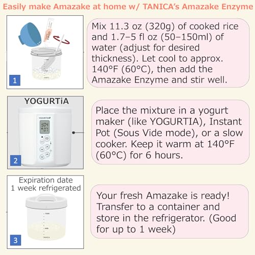 TANICA Amazake Starter - Japanese Koji Fermentation Powder for Making Sweet Rice Drink at Home | No Added Sugar, Non-Alcoholic, Gluten-Free, Vegan | Probiotic Gut Health & Natural Sweetener | 2g x 10 Packets (Made in Japan) - image 4