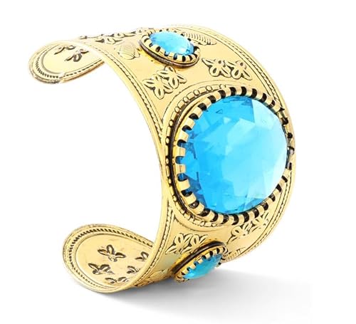 Partilandia Bracelet médiéval avec pierre bleue (taille unique)
