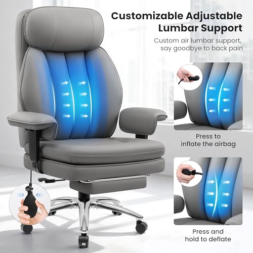 Image of Ergonomic Office Chair with Lumbar Support, Big and Tall Comfy Desk Chair