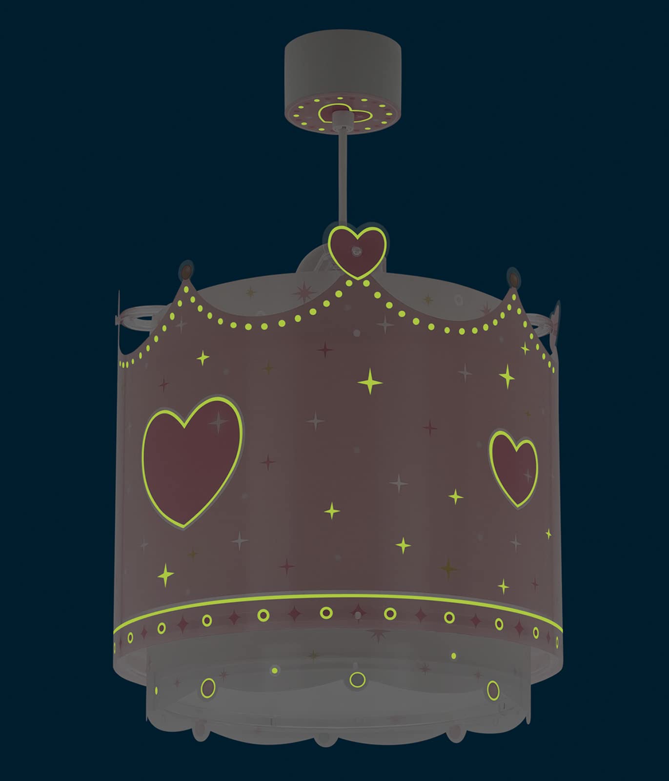 Dalber Kinderzimmer Pendelleuchte 'Koala Rosa' - Höhenverstellbare Deckenlampe Mit E27 Fassung