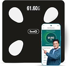 FitScale by BeatO Smart Weight Machine | 4 Electrodes | 18 Advanced Body Metrics | Full Composition Analysis | Bluetooth | Android and IOS Compatible