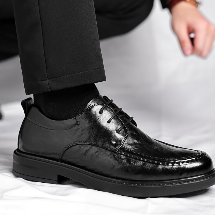 Men's Slip-On Breathable Business Casual Leather Shoes British Style Sneakers with Arch Support Comfortable Loafers for Work2