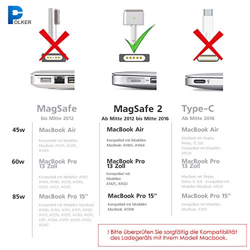 Caricatore Macbook Pro Magsafe 1 85w | Caricabatterie Apple Computer Book | Carica Batteria Macbook | Alimentatore Caricabatteria per Mac 13 15 | Cavo Charger A1286 A1150 A1151 A1175