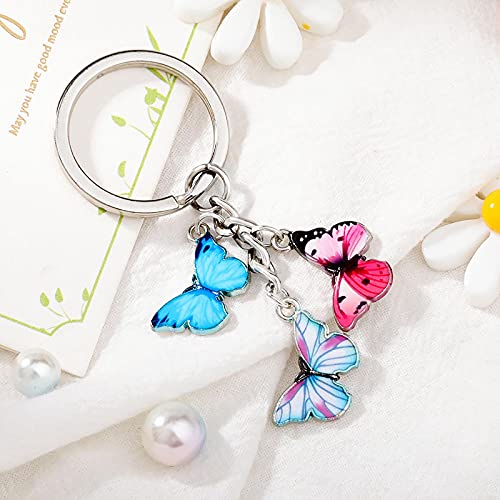 Colorful Butterfly Keychain Fashion Charm Keyring Accessory Purse Backpack Car Key Pendant for Women Girls Gifts Keepsake2
