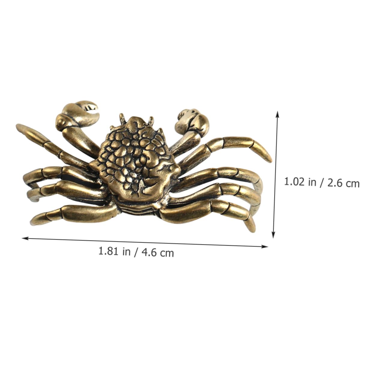 ZXQUEGF Retro-Krabben-Ornament, Krabben-Skulptur, Retro-Tierskulptur, Desktop-Krabben-Statuen, Feng Shui Krabben-Ornament, chinesische Feng Shui-Krabbe, Gold, Reichtum, Statue, Retro-Krabben-,