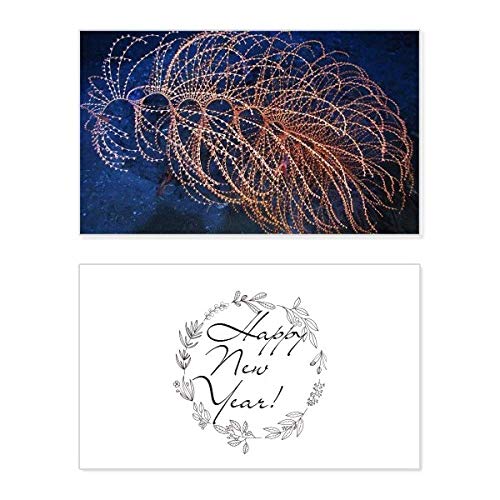 Tarjeta de Año Nuevo con diseño de agua del océano para enviar deseos de paz