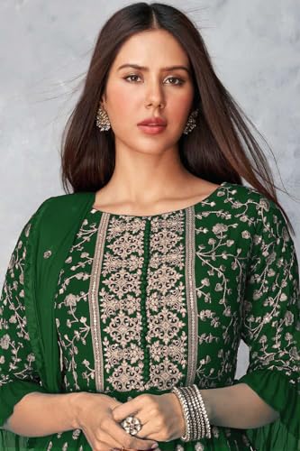 Image of Xomantic Fashion Magenta Georgette Embroidered And Resham Work Designer Salwar Kameez