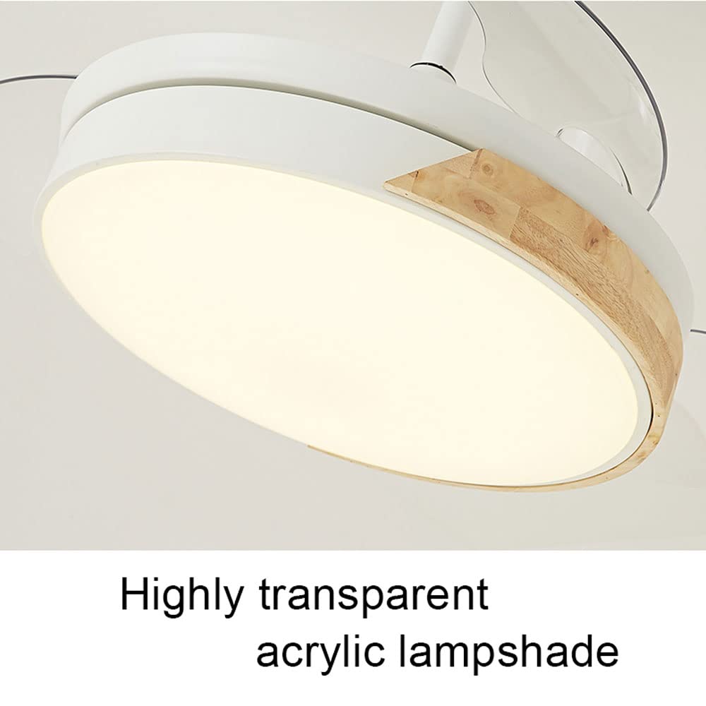 Nowoczesny akrylowy chlier LED, nordycki niewidoczny wentylator sufitowy, oświetlenie do willi, sypialni, salonu, jadalni i biura, elegancka dekoracja domu, biała, średnica 106 cm