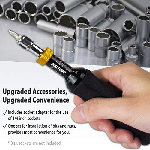 FIRSTINFO Precision Certified Torque Limiting Screwdriver, 1/4 Inch Universal Hex Bit Holder, 0.1-1.2 Nm / 1.33-10.18 In-lb with Double Scale