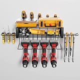 Garage Power Tool Storage Rack, Heavy Duty Detachable Design, Tool Storage Rack Wall Mount, Compact