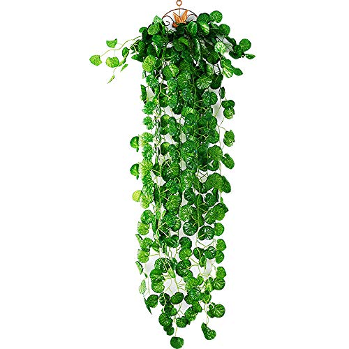 Plantas colgantes artificiales, plantas falsas grandes, plantas decorativas para el hogar, jardín, boda, fiesta, decoración interior y exterior