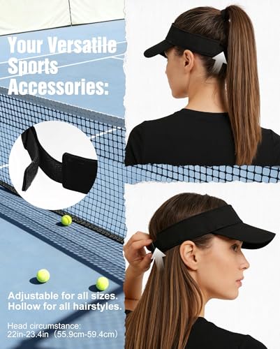 Image of Zando 3.2 inch Structured Brim Sun Visor Hats for Women, Quick-Dry Lightweight Sports Visor for Golf, Tennis, Pickleball