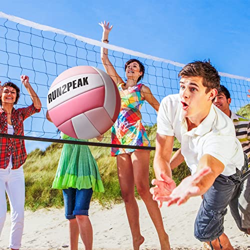 Run2Peak Soft Pink Volleyball Ball Gifts For Teen Girls Kids Youth Team Beginners Durable Volleyballs For Outdoor Indoor Beach Pool Water Play Official Size 5 Training Practice Volley Ball #TOP5