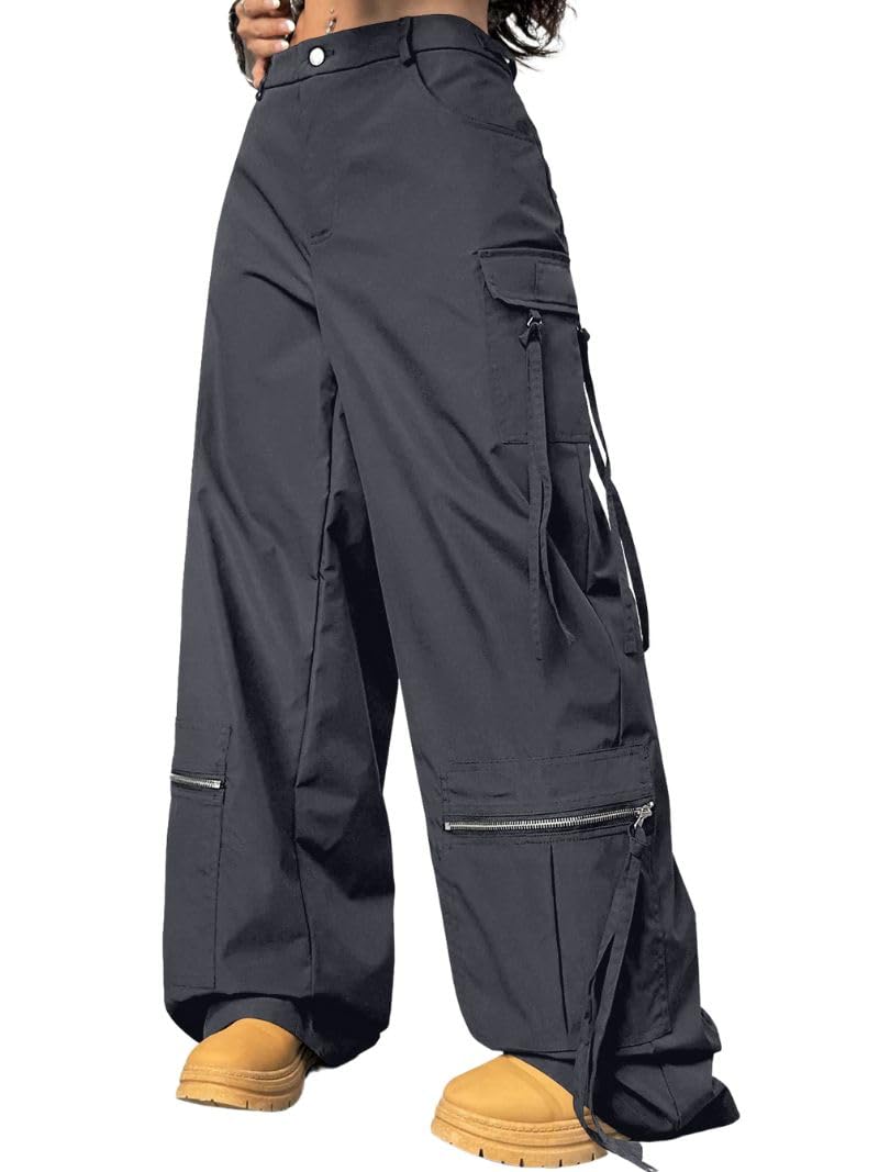 SNITCH Cargo Pants for Woman | Trousers for Womans |High Waist Cotton Trouser Flared Parachute Pants with Side Pockets |Womens Cargo Pant | Elegant for College & Events (Available in Plus Size) in neutral