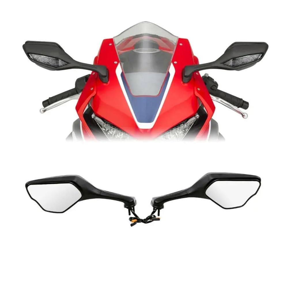 Espejo retrovisor para Motocicleta Espejos Retrovisores Plegables para Motocicleta con Intermitentes para LED para CBR1000RR CBR 1000 RR 2017-2024 2019 2018, Manillar Giratorio