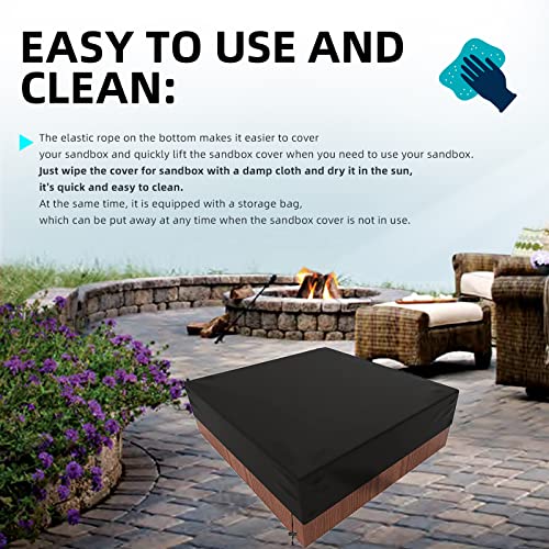 Sandkasten Abdeckung, Outdoor Garden Abdeckplane Sandkasten, Square Sandkastenabdeckung, 210D Oxford-Tuch Wasserdicht, Winddicht, Staubdicht, Geeignet Zum Schutz Von Kinderspielzeug (180x180cm)