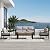 Aeeiua Aluminum Outdoor Patio Furniture Sets, 4 Piece Metal Patio Conversation Sets with Coffee Table with 5 Inch Cushion for Garden Backyard Deck