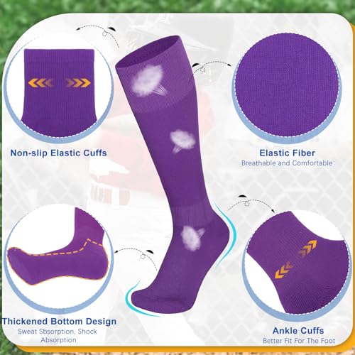 Image of VONMELLI Youth Baseball Belt and Socks Combo, Elastic Softball Belts and Socks for Boys and Adult (2 Pairs of Socks & 1 Belt)