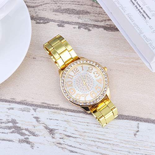 Relógio requintado casual pulseira de aço inoxidável relógio de pulso de quartzo para meninas menina
