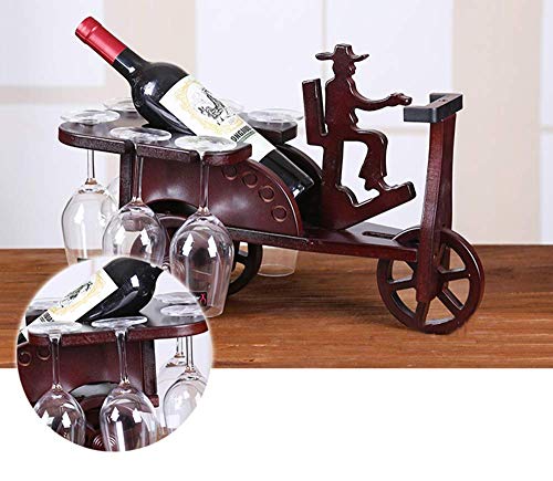 Casier à vin en bois porte-gobelet étagère de rangement debout - 5