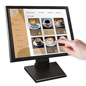 17-inch HDMI Resistive Touch Screen POS LED Monitor with VGA and HDMI Port and Cable, for Office, Retail, Restaurant, Bar, Gym, Warehouse