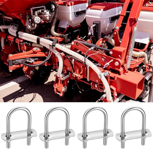 Image of 6 Pack Round U-Bolts, Stainless Steel U-Bolts with Frame Plates and Nuts, 1 inch /25mm Inner Width 2.75 inch /70mm Length, U Shaped Bolt for Automobiles Trailer, Ski Boat, Sailboat(Round, 1 inch /25mm)