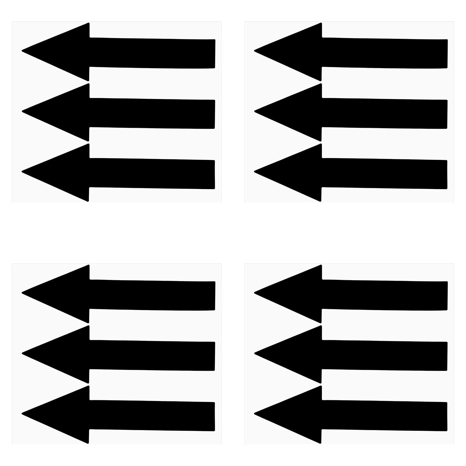 7.87"x2.36" Black Arrow Stickers for Signs, 12 Pack Waterproof PVC Floor Decals, Self-Adhesive Directional Arrow Outdoor, Small Directional Arrows for Road Instructions & Direction Marking