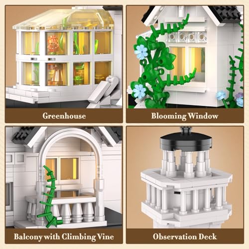 Image of Vziimo Magic House Building Set, Owens House Building Blocks with LED Light, Architecture Decor Model Kit, Gifts for Adults Teens Age 14+(1162 PCS)