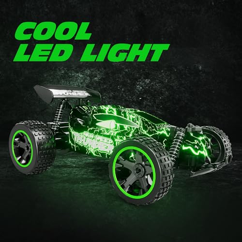 Image of Tecnock RC Cars for Kids, 1:18 Scale 2WD RC Car with LED Lights, 2.4GHz Remote Control Car with USB-C Easy Charging & 50 Mins Playtime, Toys Gifts for Boys & Girls Ages 8-12