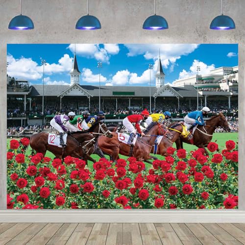 Toile de fond Kentucky Derby rouge : grand décor mural pour bannières de fête