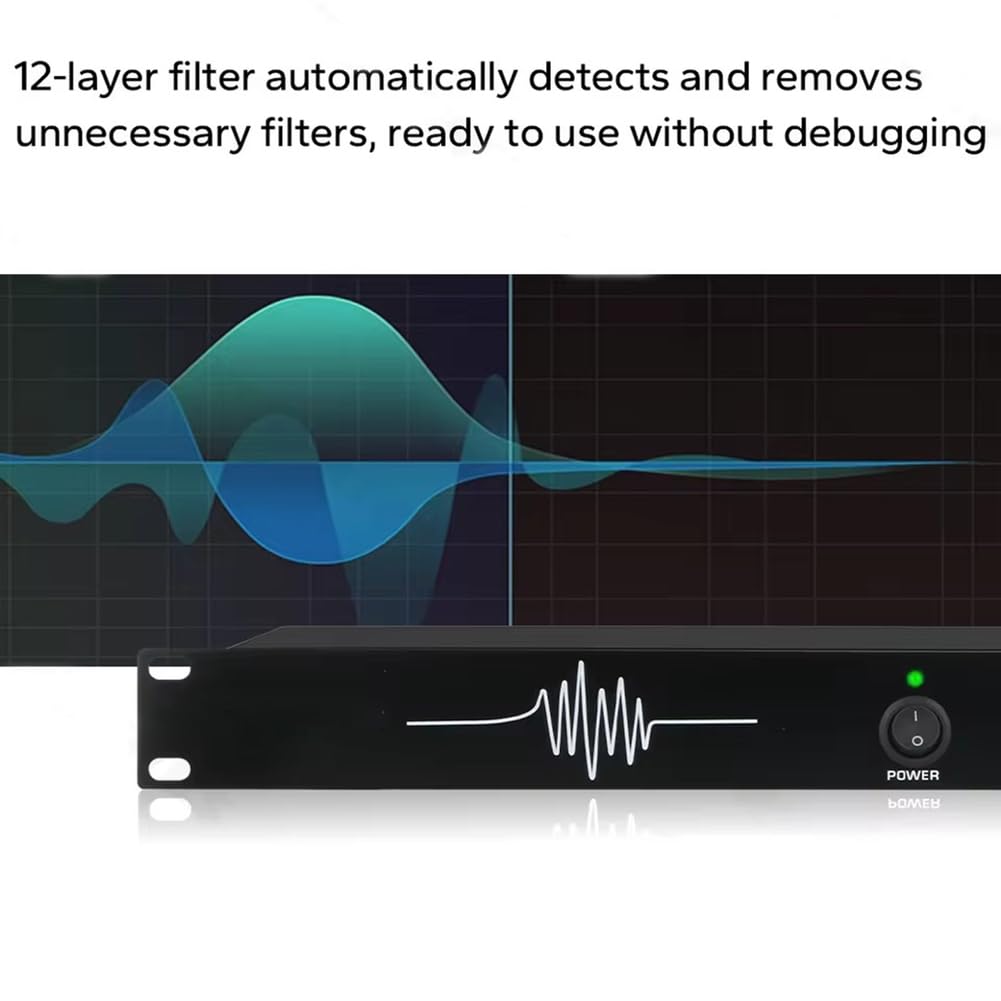 Soppressore del feedback del microfono, processore audio anti-ululato per palco e karaoke, 6 ingressi e 6 uscite