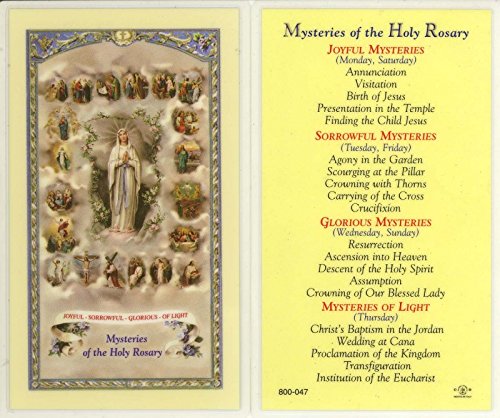 William J. Hirten Co., Inc. Laminated Holy Card Mysteries of the Rosary