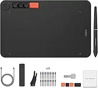VEIKK Mesa Digitalizadora Tablet gráfico Voila L 25,4 x 15,2 cm, tablet de arte digital com 4 teclas de teclado personalizadas substituíveis, 8.192 níveis para Windows/Mac OS/Linux/Chromebook